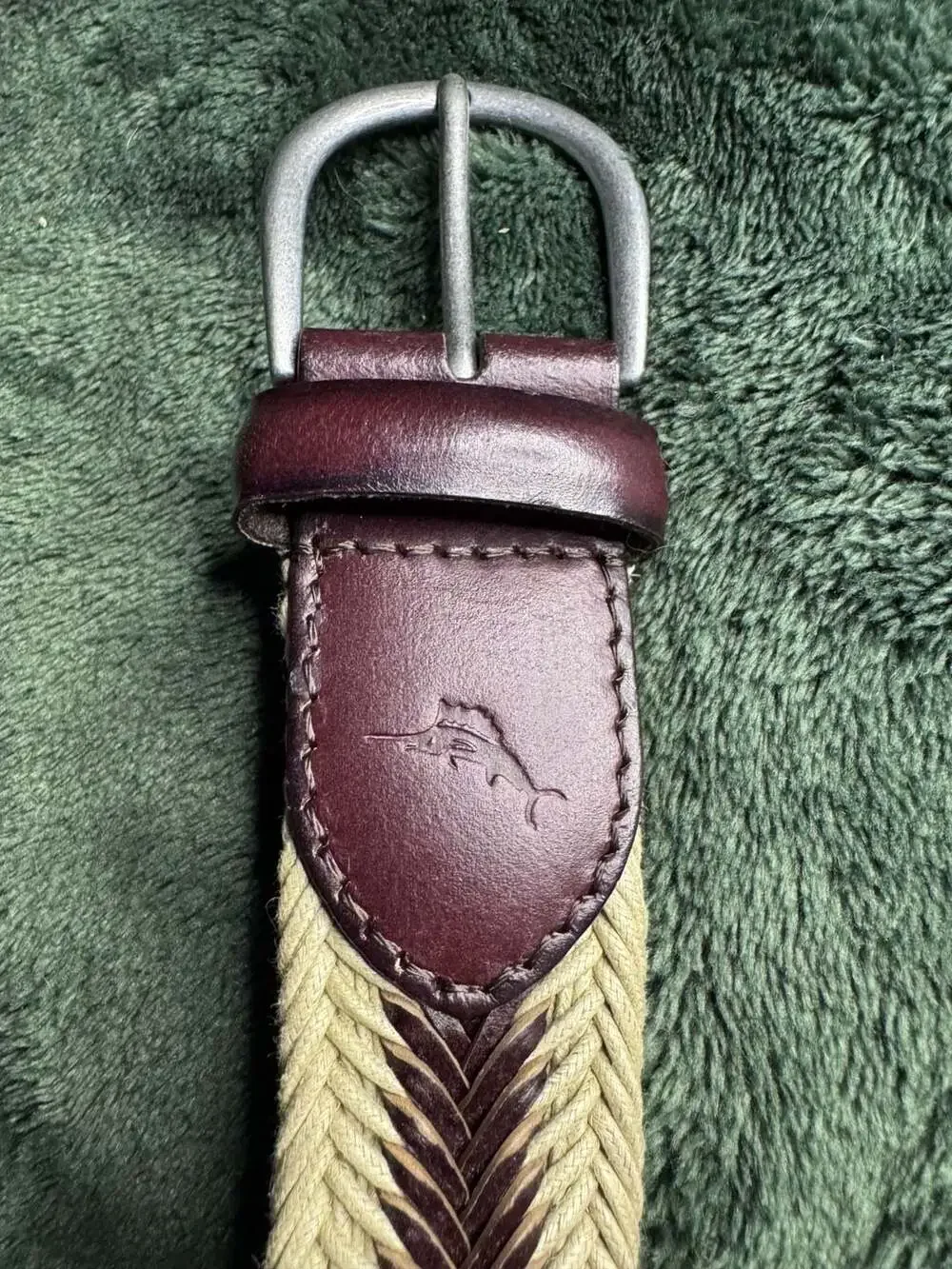 Tommy Bahama Braided Stretch Elastic and Leather Belt Size XL